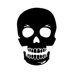 Hipster skull isolated on white background
