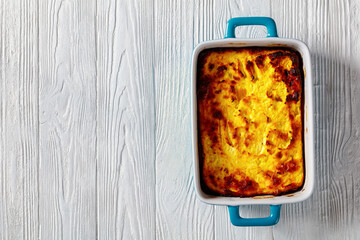 dried apricot Cottage Cheese casserole, top view