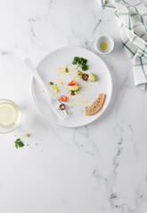 Vegetable Salad in a white plate