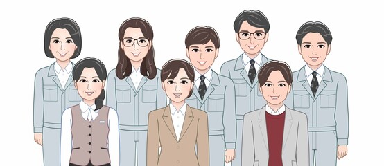 工場で働く人々