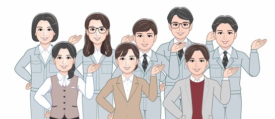 工場で働く人々