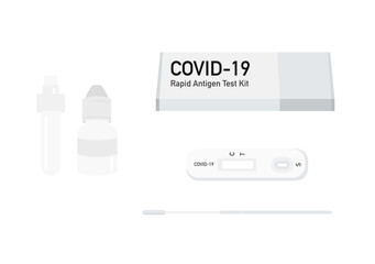 covid 19 rapid antigen test kit vector set isolated on white background ep32