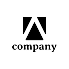 letter A square logo design