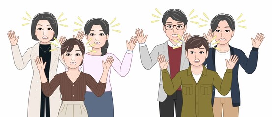 Obraz premium 2組の家族