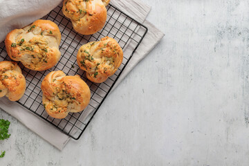 Homemade pastry - buns with parsley