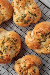 Homemade pastry - buns with parsley