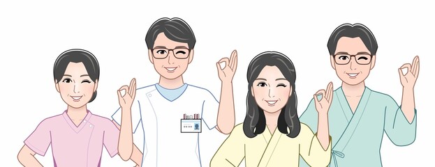四人の働く男女