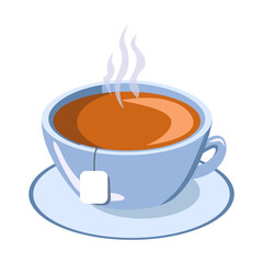 Cup with hot tea. Vector illustration