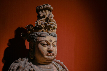 Ancient Chinese stone statues of Bodhisattvas