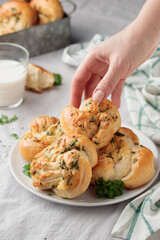 Homemade pastry - buns with parsley
