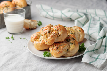 Homemade pastry - buns with parsley