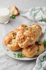 Homemade pastry - buns with parsley