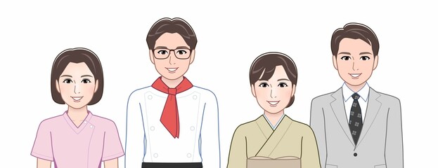 四人の働く男女
