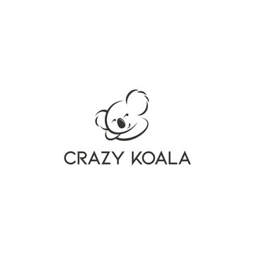 cocky face koala logo vector illustration