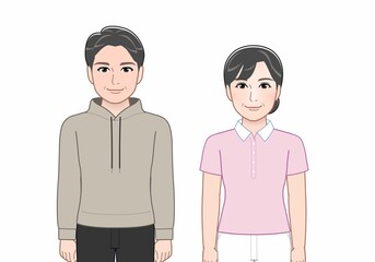 二人の年配の男女