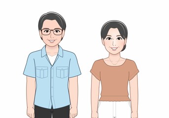 二人の年配の男女