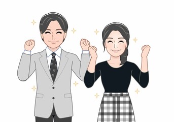 二人の年配の男女