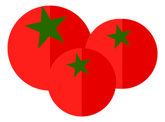 Tomatoes icon. Red fresh salad vegetable pile