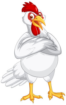 White chicken cartoon character