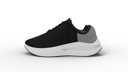 sneakers side view with shadow 3d render