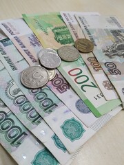 Russian money and coins, rubles 