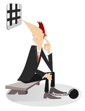 man chained, thinking near hashtag clip art preview