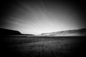 Tal zwischen dem  Berg Me&eth;alfell und dem Teitsv&ouml;r&eth;ur nahe Grundarhverfi im Westen Islands. / Valley between the mountain Me&eth;alfell and the Teitsv&ouml;r&eth;ur near Grundarhverfi in the west Iceland.