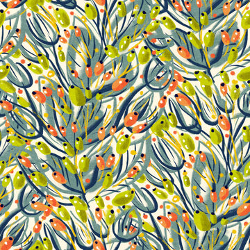 Seamless pattern with  flowers