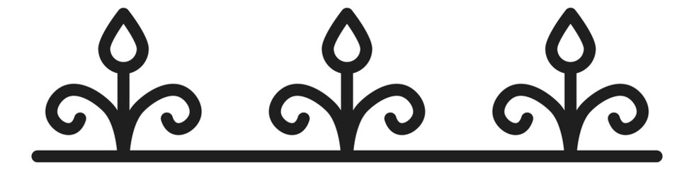 Decorative vintage border in metal forged style