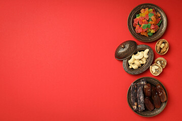 Concept of Ramadan food, space for text