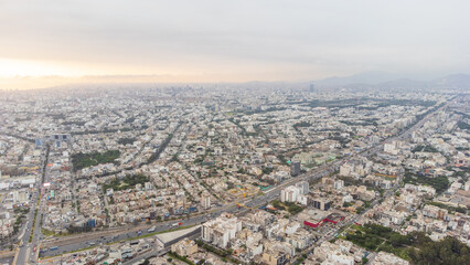 Sunset in the city of Lima