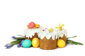 Concept of Easter food isolated on white background