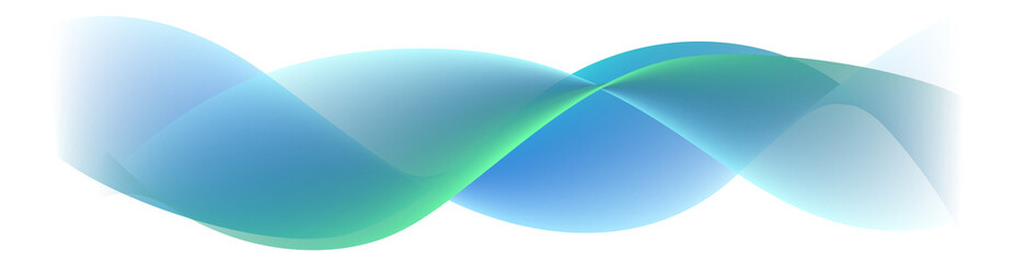 Blue waves with smooth green blend. Semi transparent flow