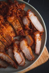 Deep fried crispy pork belly with Garlic