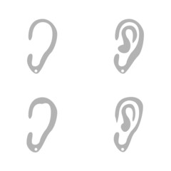 ears icon on a white background, vector illustration