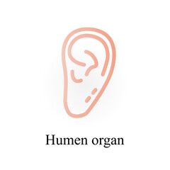 ears icon on a white background, vector illustration