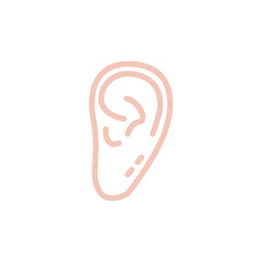 ears icon on a white background, vector illustration
