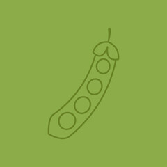 Green peas vector on green background. Green peas icon vector. Logo design.