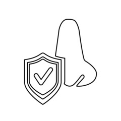 healthy nose, sense of smell, vector illustration