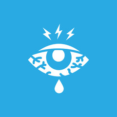 irritated eye icon on a white background, vector illustration