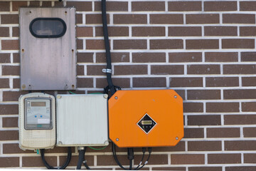 wall installed electricity meter solar meter installed wall