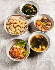 asian  food on the table,