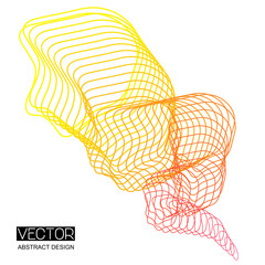 It's a design with colors geometric lines on a white background