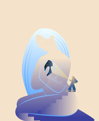 Finding yourself. Self-development and self-knowledge. The concept of finding peace and emotional stability. The idea of ​​Growth and development of the inner world, achieving goals, recovery