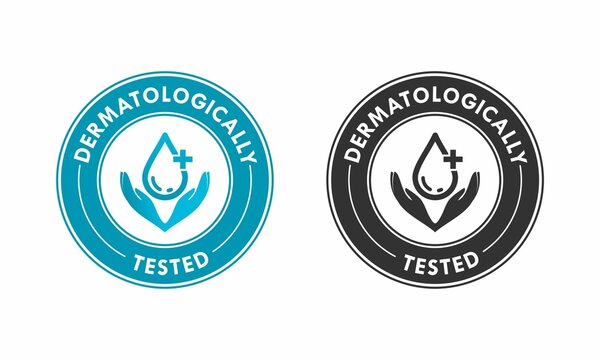 Dermatologically tested logo template illustration.suitable for product label