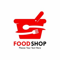 Food shop logo template illustration