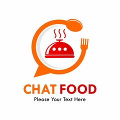 Chat food logo template illustration