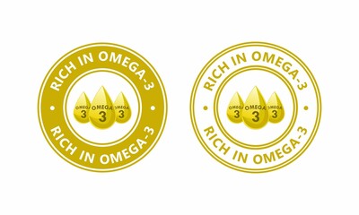 Omega-3 design logo template illustration