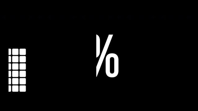 63 percent infographic diagram, sixty-three percentage square rectangle 4K animation. Flat design chart icon for finance and statistics.