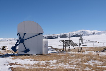 Almaty, Kazakhstan - 10.30.2020 : Tien Shan Astronomical Observatory. The building of the space and...